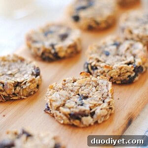 Stack of oatmeal raisin cookies