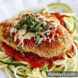 Crispy Baked Chicken Parmesan with Zucchini Noodles 6 Chicken Parmesan small thumbnail