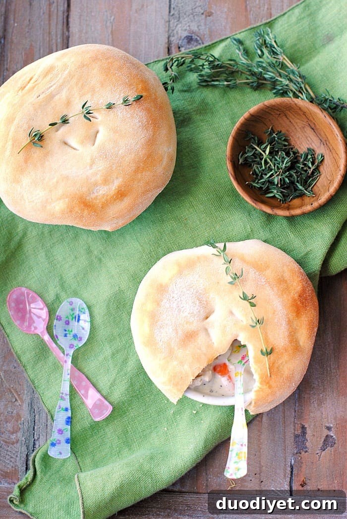 Individual pot pies ready to bake
