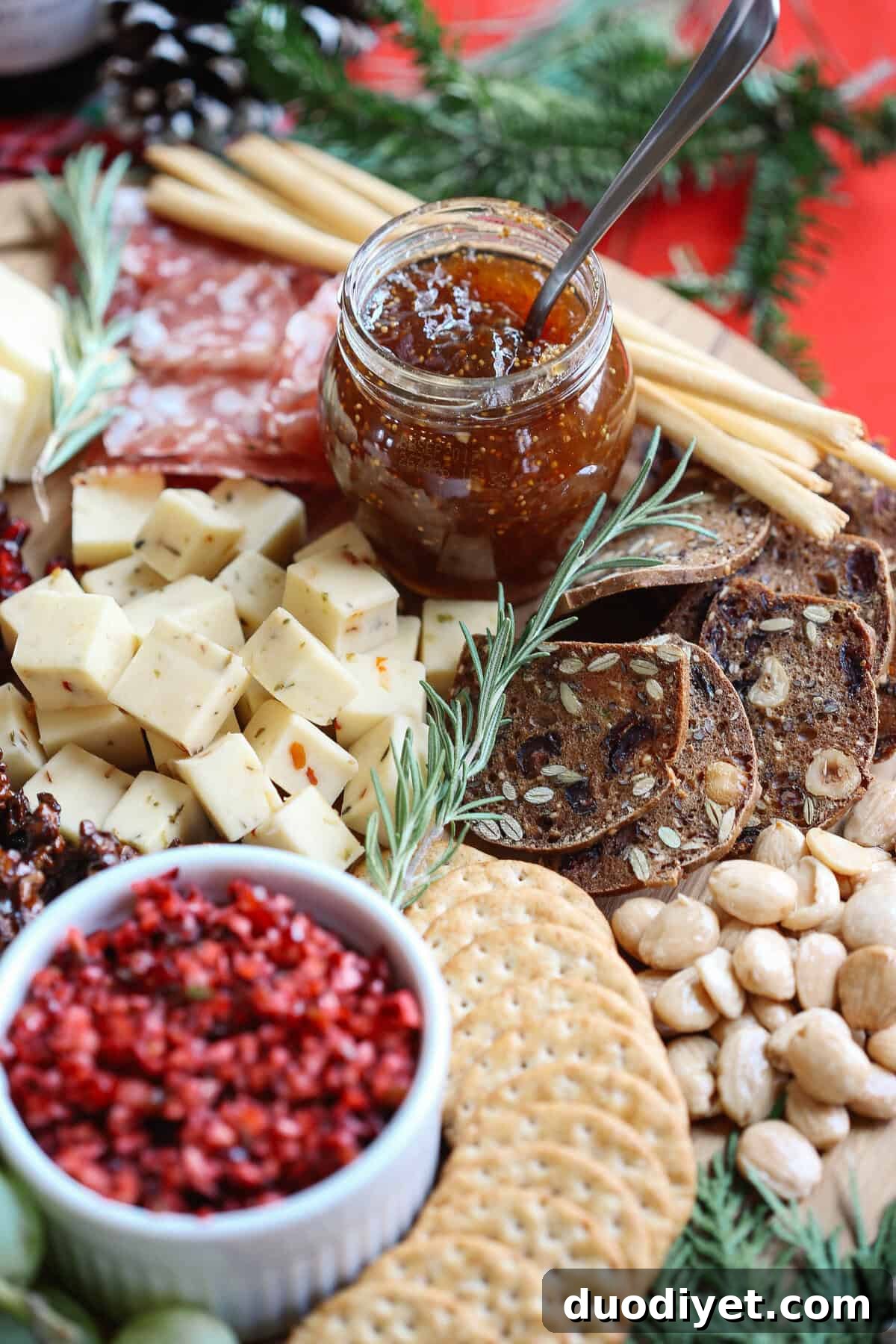 Holiday Cheese Board: Guide to Assembling a Stunning Spread 6 Cheeseboard close-up with meats and garnishes