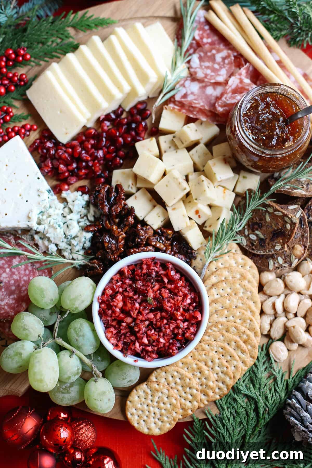 Holiday Cheese Board: Guide to Assembling a Stunning Spread 10 Final arranged holiday cheeseboard
