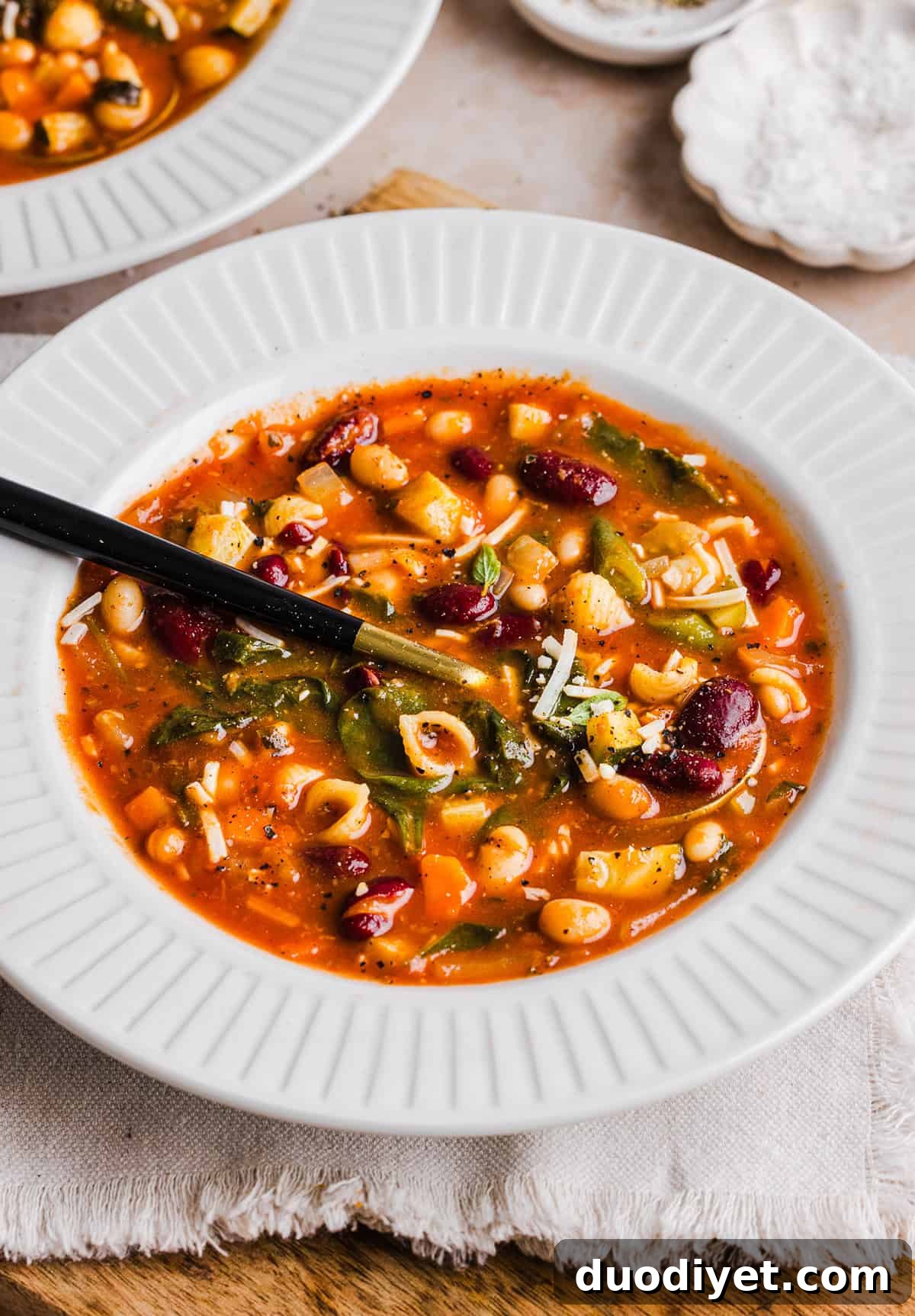 Minestrone soup ready to serve