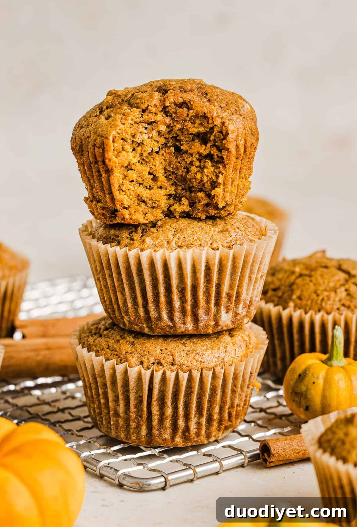 Moist Whole Wheat Pumpkin Muffins with Warm Spices 6 These Whole Wheat Pumpkin Muffins are moist, fluffy, and made healthier with whole wheat flour, applesauce, and zero butter or refined sugar. Loaded with delicious pumpkin flavor and warm spices for the perfect fall muffin!