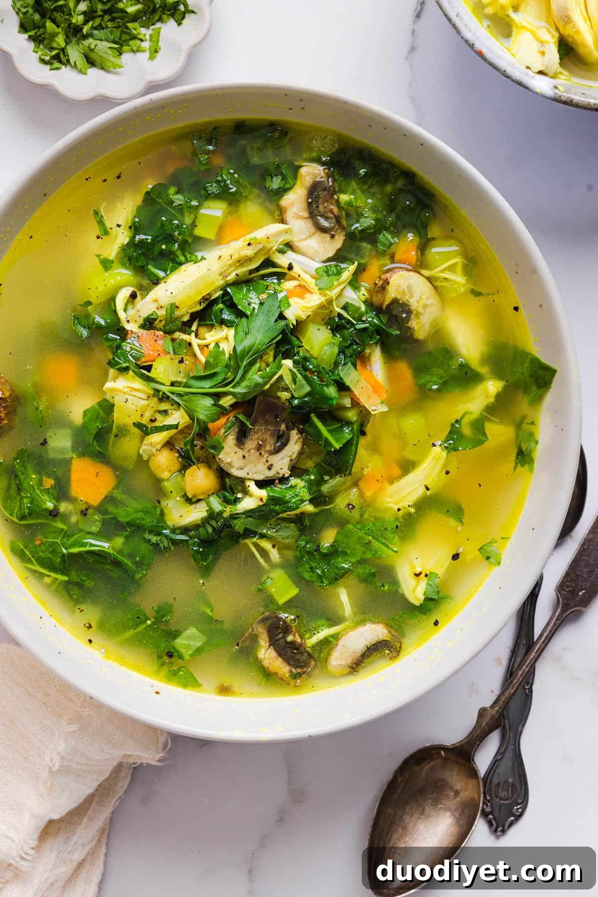 This Detox Immune-Boosting Chicken Soup is the perfect remedy for flu season filled with antioxidants that boost immunity and keep you warm all winter long!