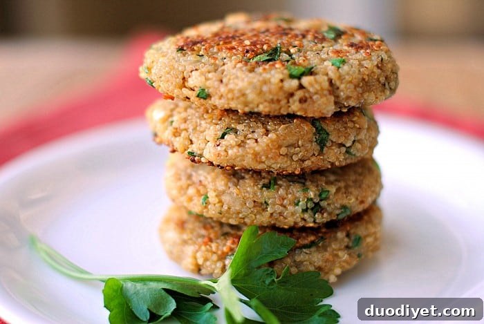 Crispy Spring Herb Quinoa Patties 3 Close-up of quinoa patties