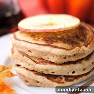 Stack of Gingerbread Apple Pancakes