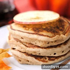 Stack of gingerbread apple pancakes