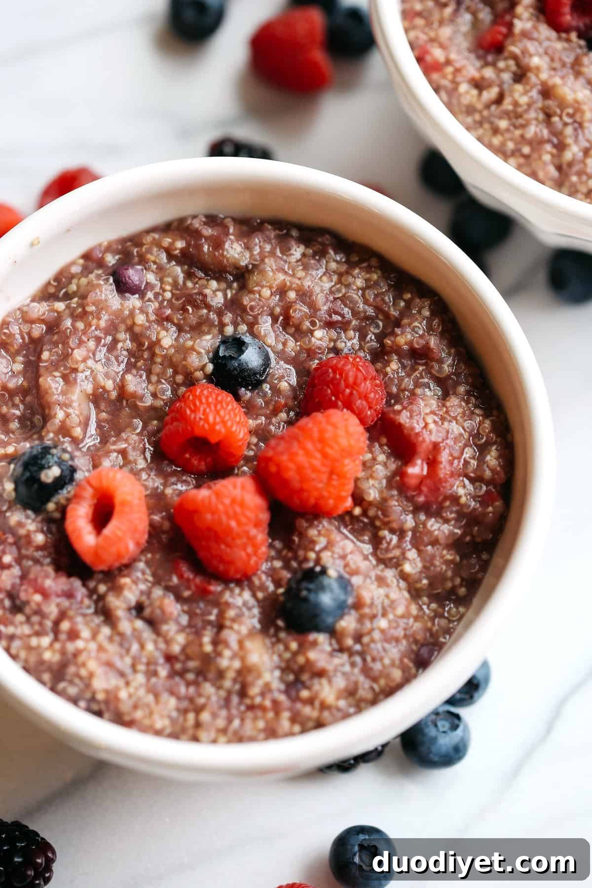 Slow Cooker Berry Quinoa Breakfast Recipe 2 This protein-packed Slow Cooker Berry Breakfast Quinoa is the perfect way to start your mornings and can easily be made by throwing just a few simple ingredients into your crock pot!