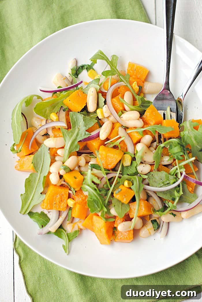 Roasted butternut squash salad