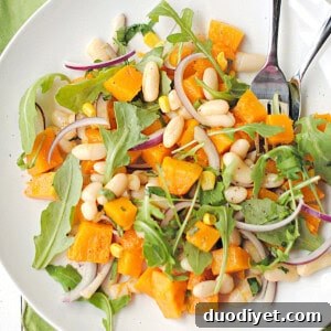 Roasted Butternut Squash and Arugula Salad Recipe 3 Finished salad