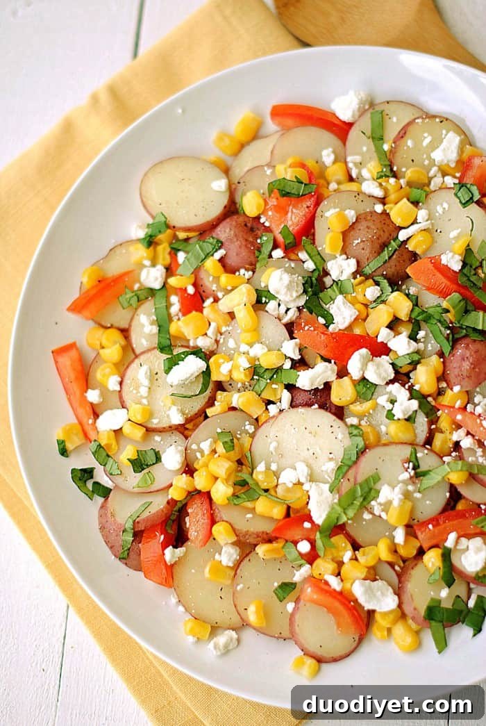 Summer Potato Salad with Garden Vegetables and Herbs 2 Summer Veggie Potato Salad