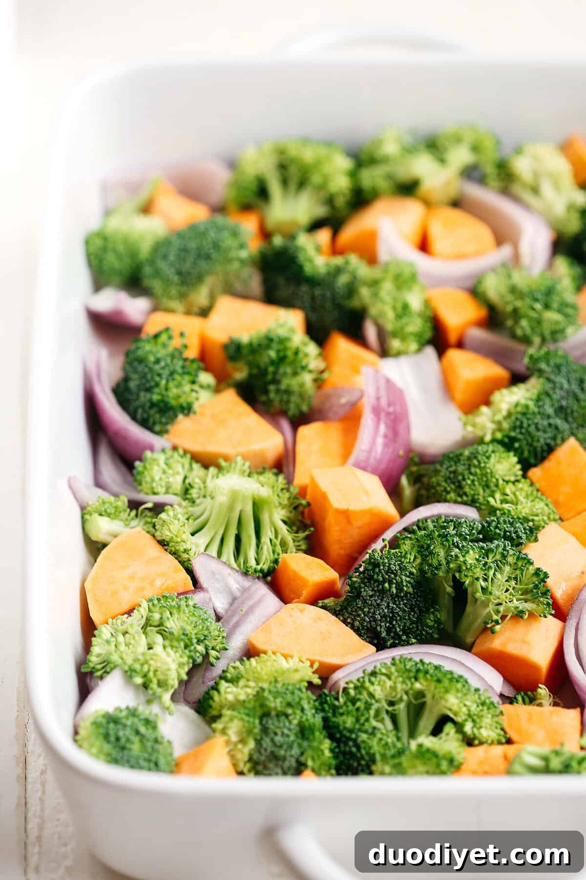 This Baked Egg and Roasted Veggie Casserole is the perfect healthy breakfast that uses up all those leftover veggies in one single dish!