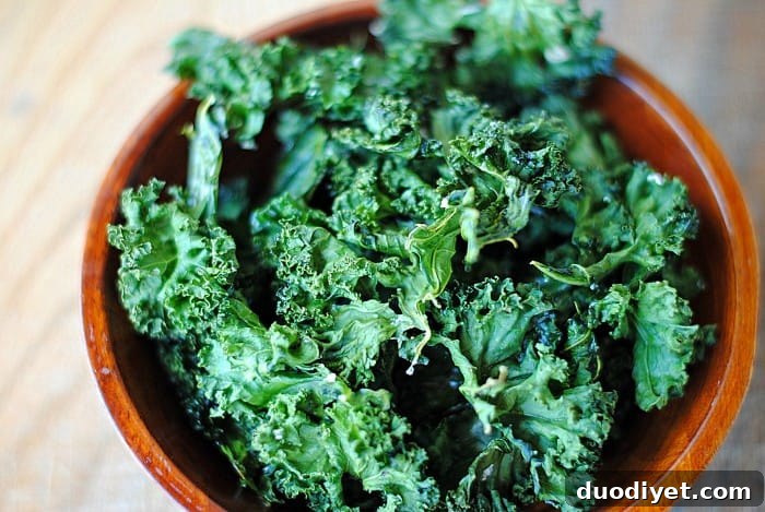 Kale pieces tossed with olive oil