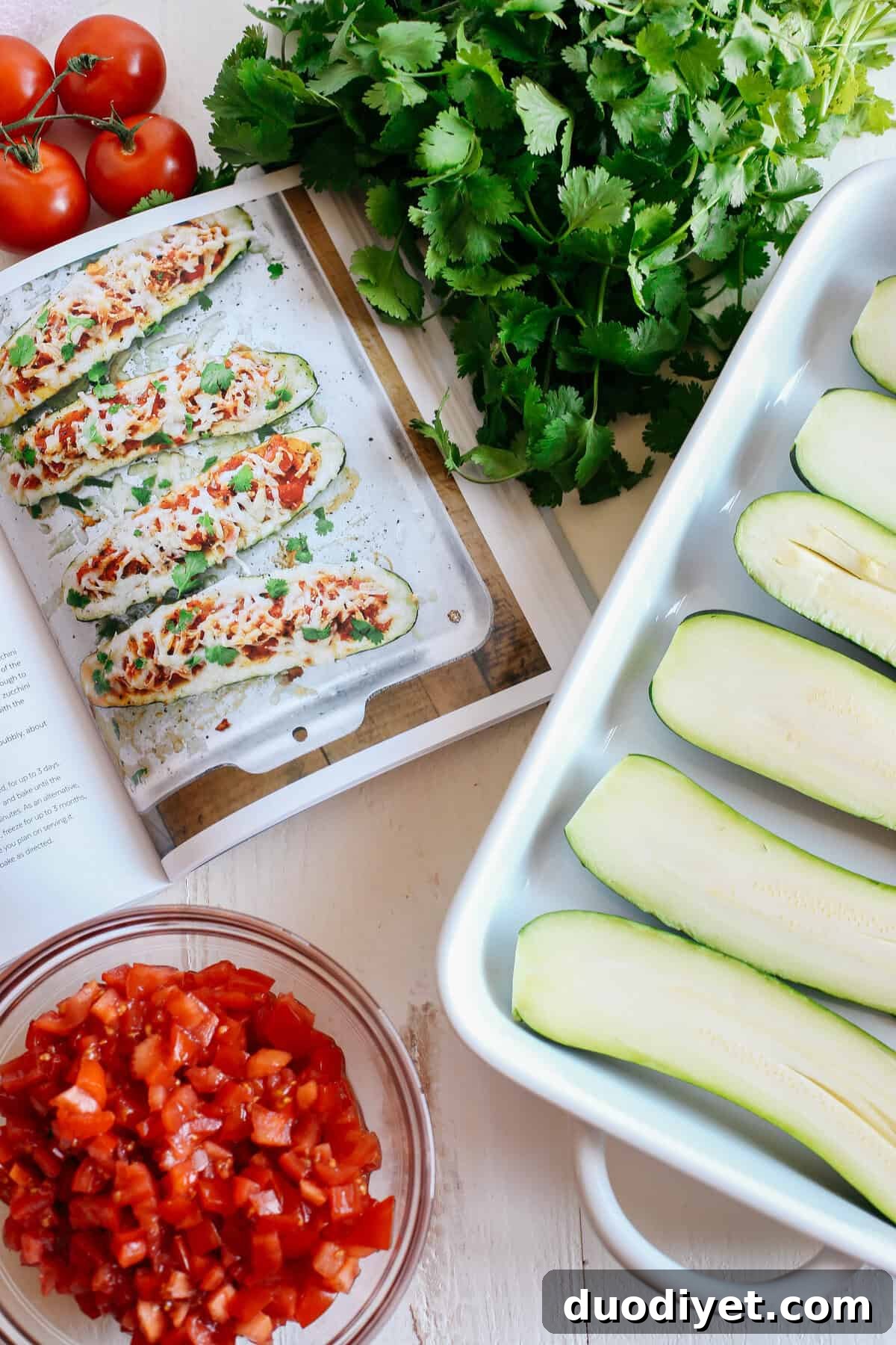These Enchilada Stuffed Zucchini Boats are super flavorful, easy to make and are a much healthier alternative to your favorite dish!