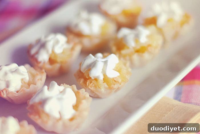 Close-up of pineapple tartlets