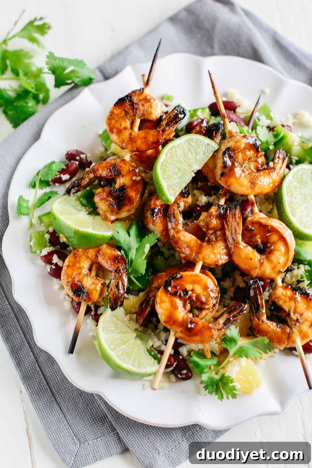 This Caribbean Jerk Shrimp with Cauliflower Rice is super flavorful, deliciously filling and perfect for weekly meal prep!