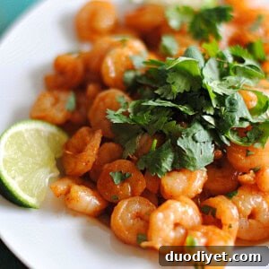 Spicy shrimp with cilantro and lime