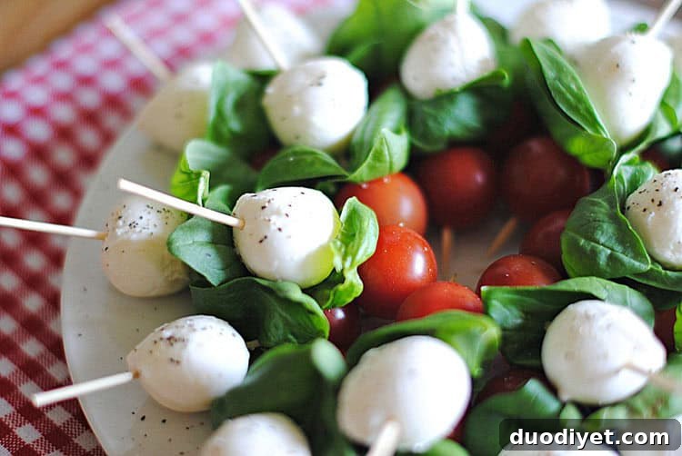 Caprese skewers with balsamic drizzle