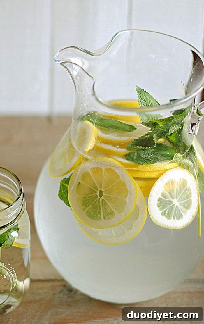Lemon and Mint Infused Water Recipe 2 lemon-water-1