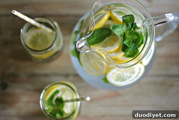 Lemon and Mint Infused Water Recipe 3 4