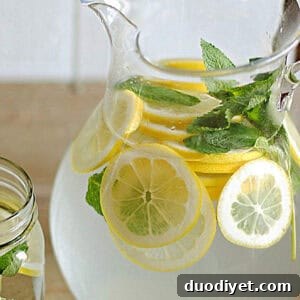 Lemon water with mint