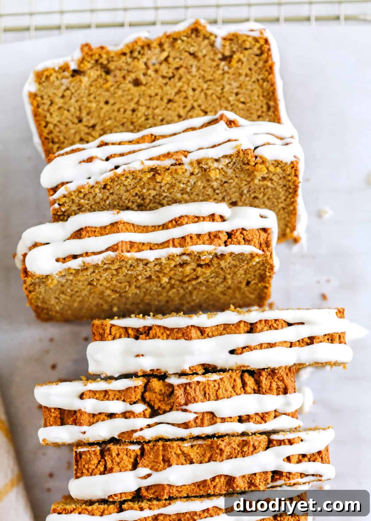 Sliced almond flour pumpkin bread