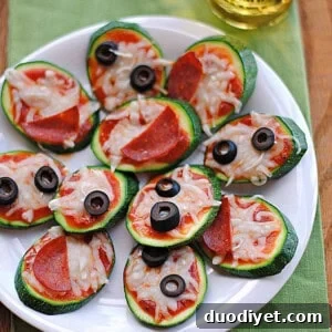 Mini zucchini pizzas close-up
