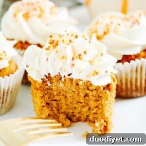 Single pumpkin cupcake on a plate