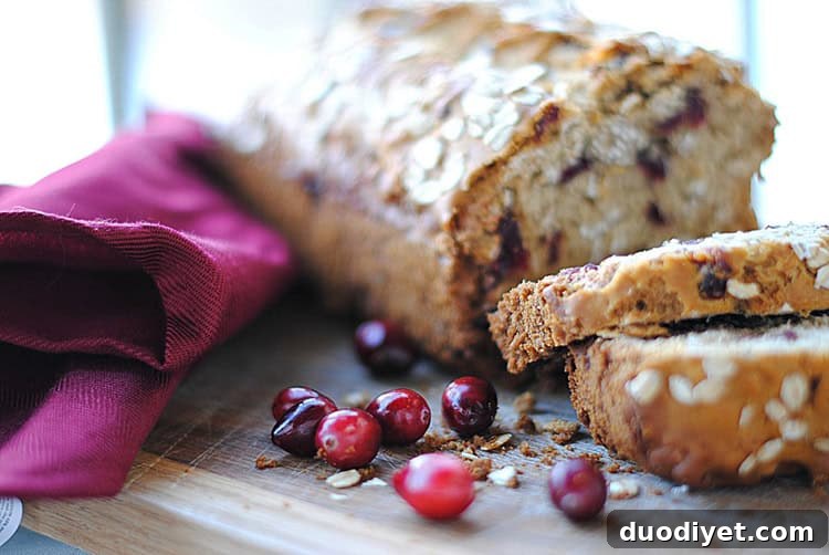 Cranberry oat and honey bread loaf photo
