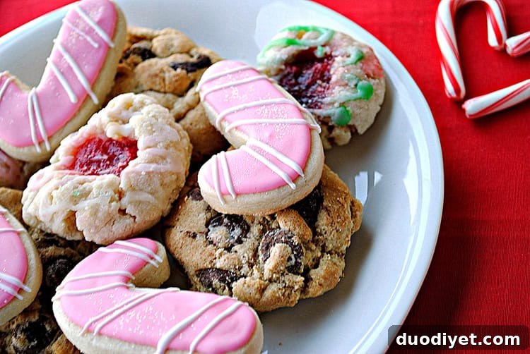 Assorted homemade cookies in a jar