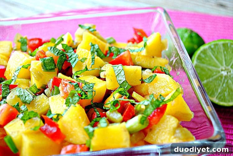 Minty Mango Salsa serving