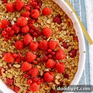Raspberry almond baked oatmeal square image