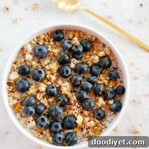 Blueberry Overnight Oats with Crunchy Granola Recipe 4 Blueberry and Granola Overnight Oats - ready to enjoy