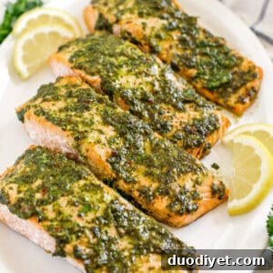 Finished Chimichurri Salmon