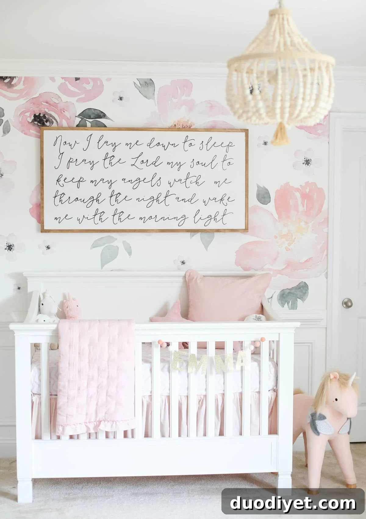 Baby Emma's Nursery Reveal: Tour, Decor and Storage Ideas 2 Baby Emma's pink floral nursery