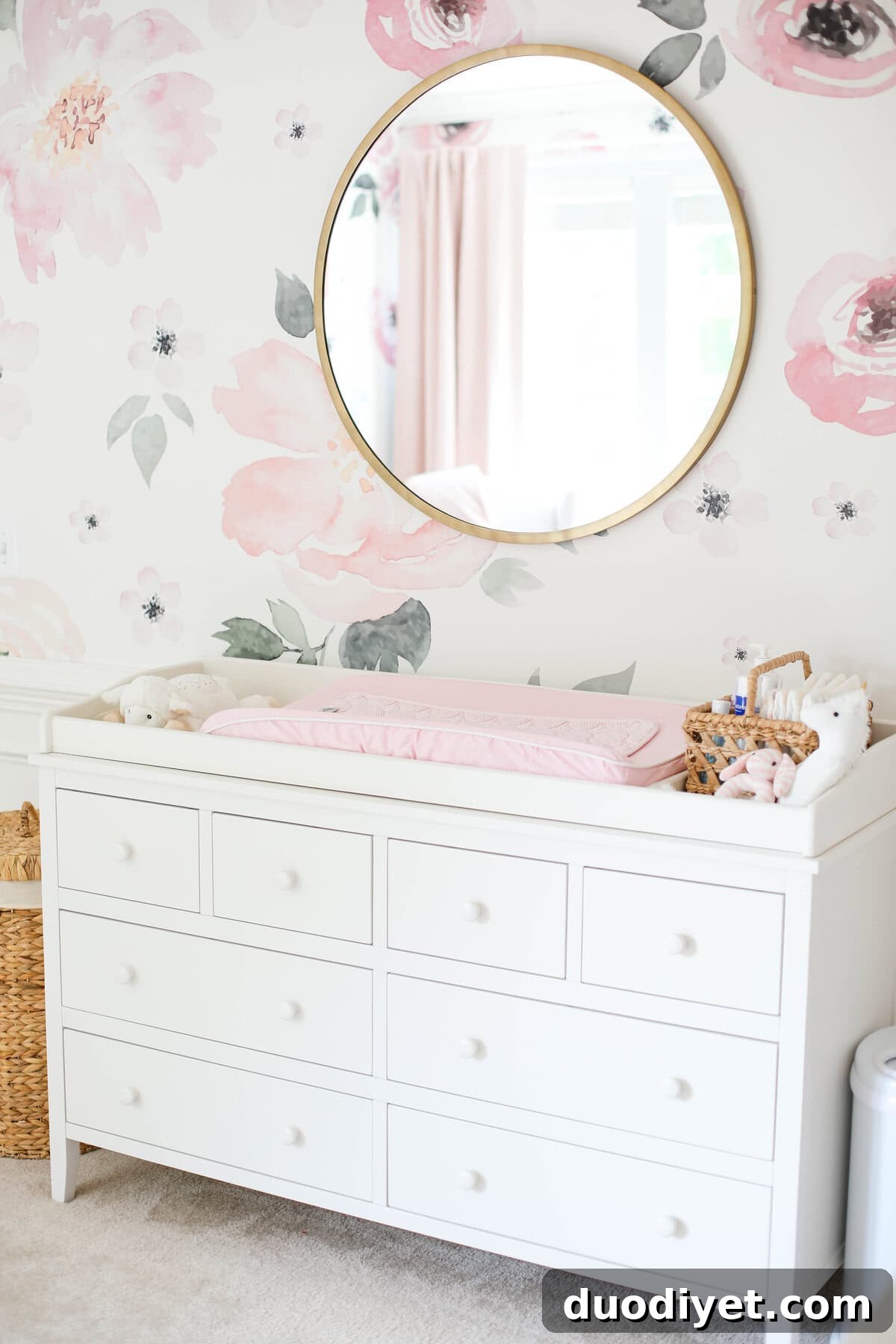 Baby Emma's pink floral nursery