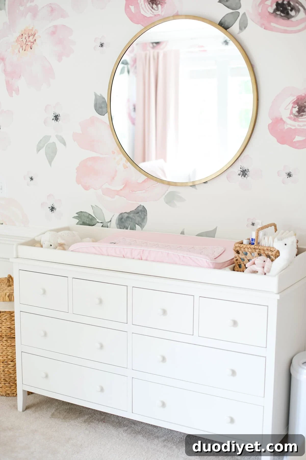Baby Emma's pink floral nursery