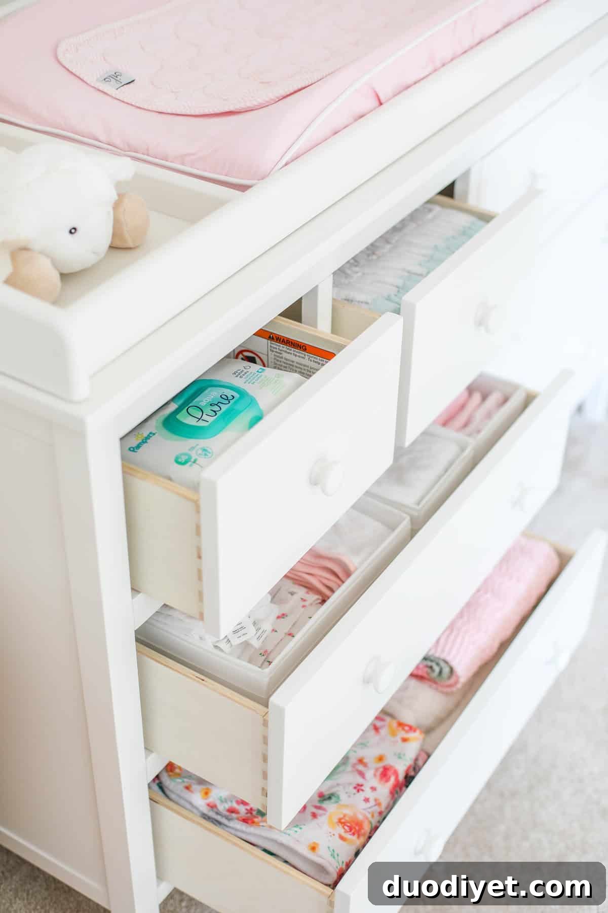 Baby Emma's Nursery Reveal: Tour, Decor and Storage Ideas 14 Baby Emma's pink floral nursery