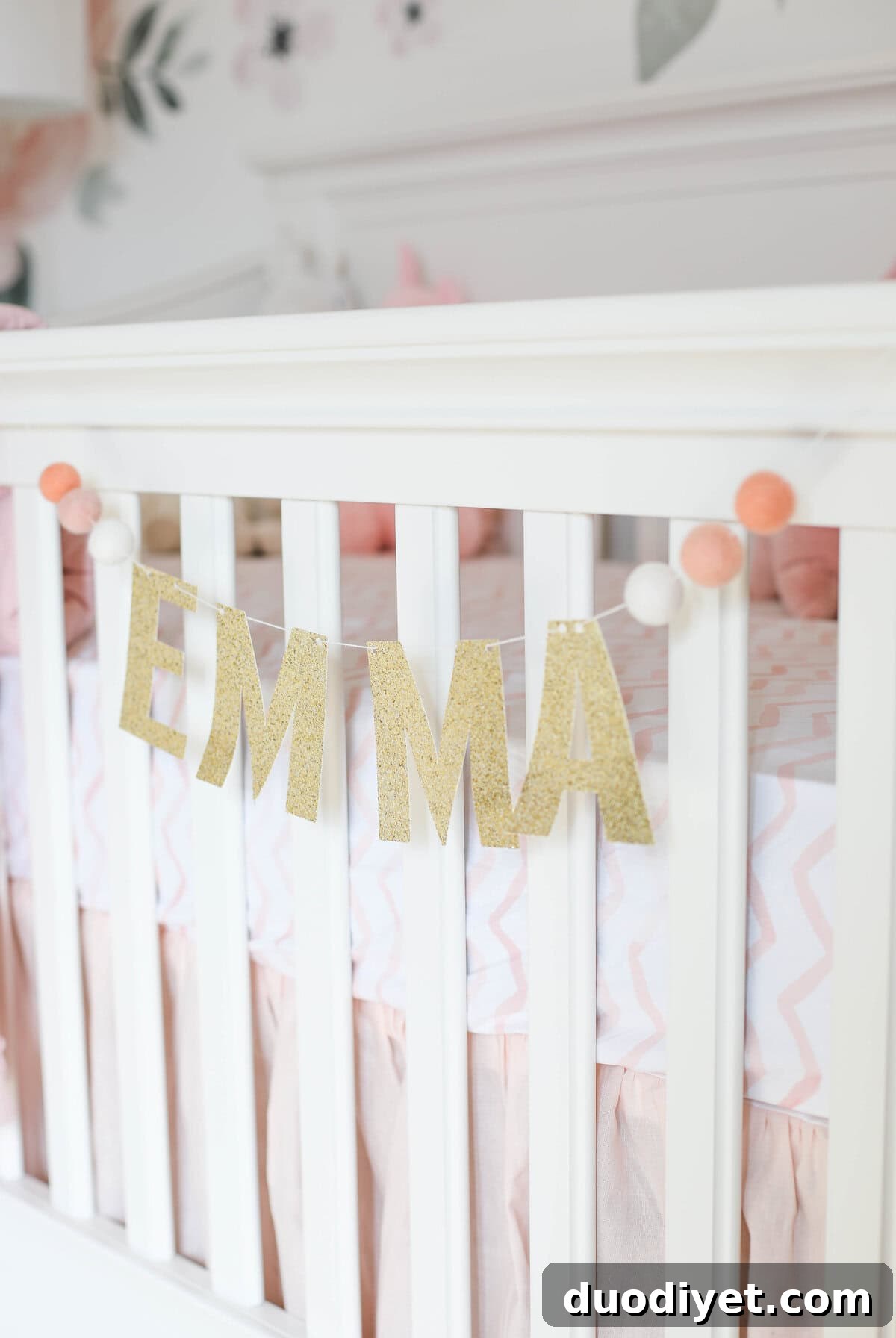 Baby Emma's pink floral nursery