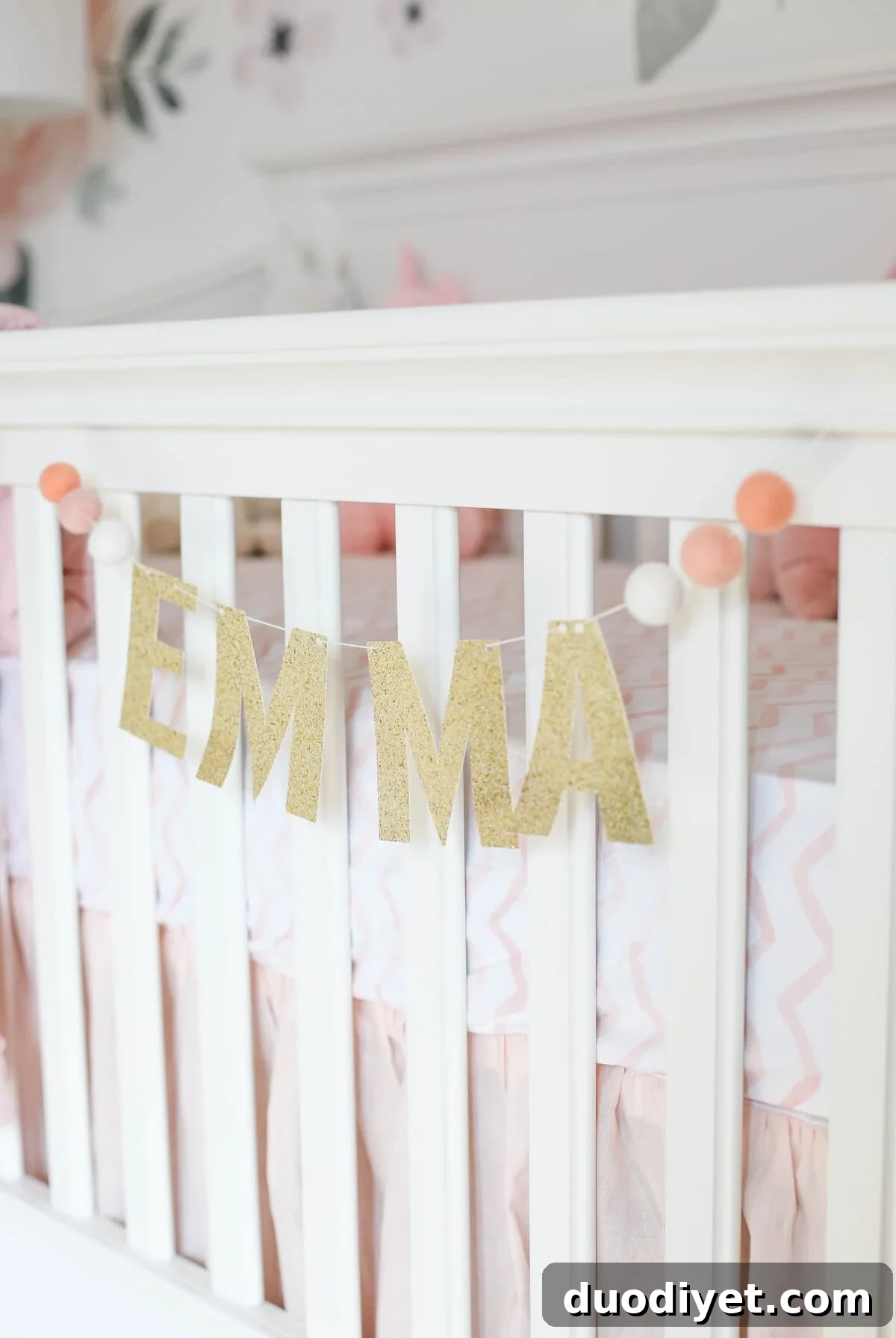 Baby Emma's pink floral nursery