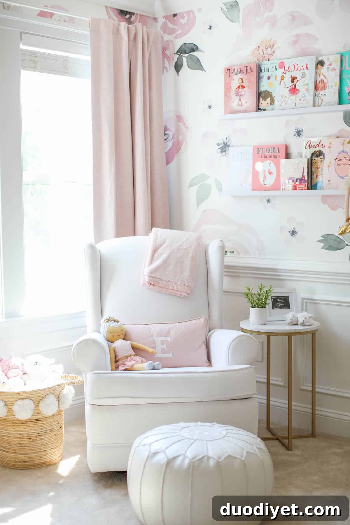 Baby Emma's pink floral nursery