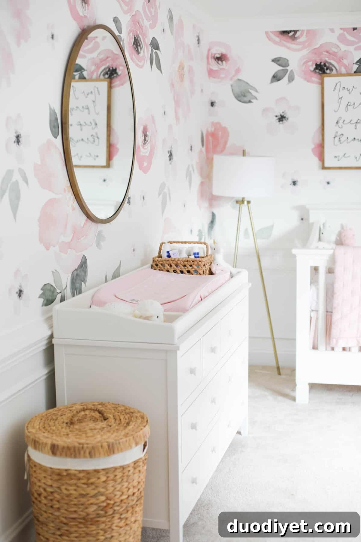 Baby Emma's pink floral nursery