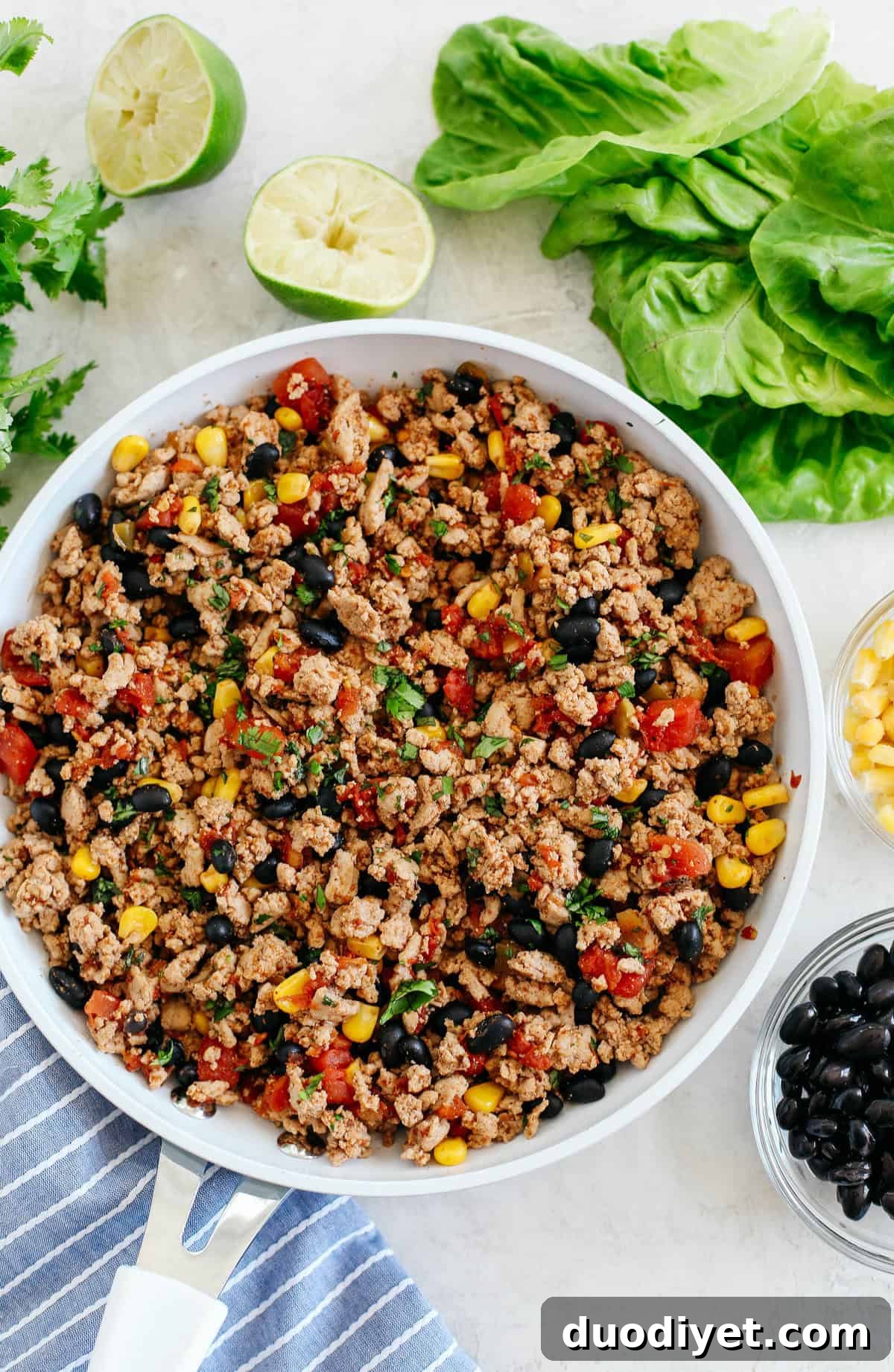 Zesty Turkey Taco Lettuce Wraps 3 Light and healthy Turkey Taco Lettuce Wraps ready to serve