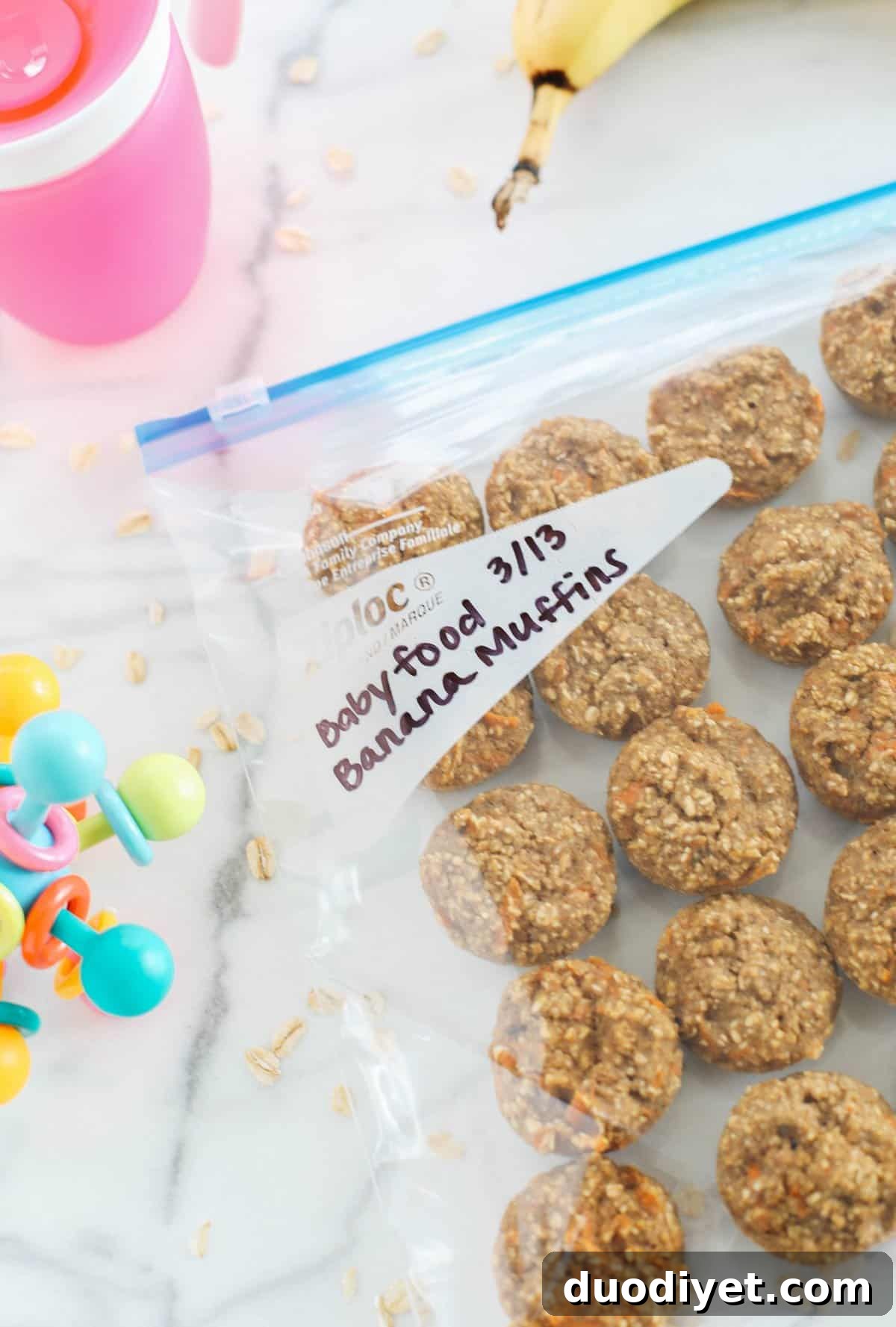 These bite-sized muffins are healthy, nutritious and the perfect way to use up leftover jars of baby food! No added sugar and your little ones will love them!