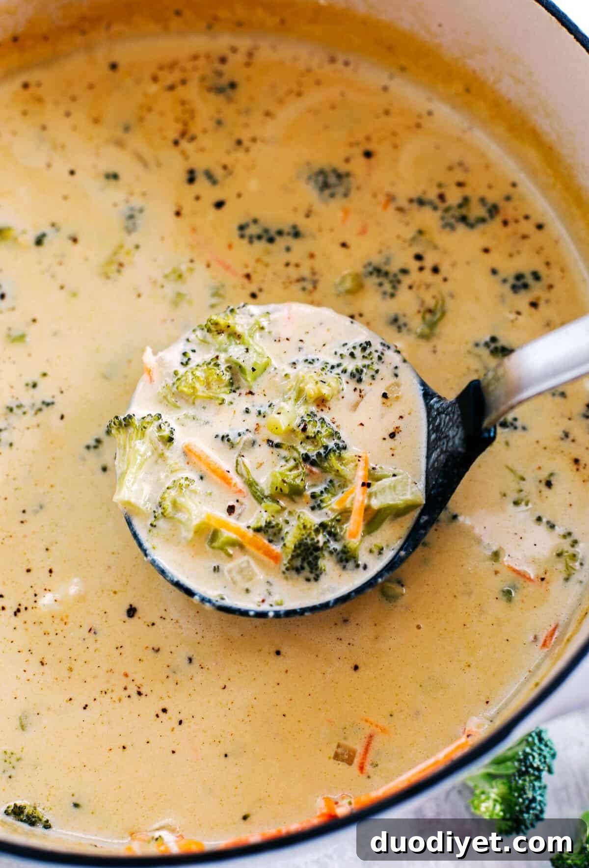 Homemade Creamy Broccoli Cheddar Soup Recipe 3 This Creamy Broccoli Cheddar Soup makes the perfect low carb comfort dish that is delicious, packed with veggies and made all in one pot in under 30 minutes!