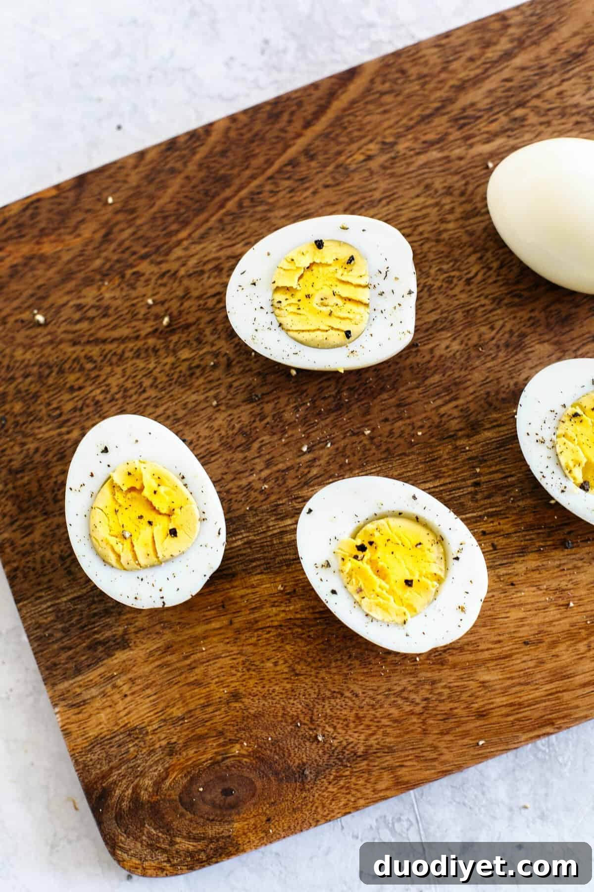 Perfectly cooked hard boiled eggs in the Instant Pot that are easy to peel and ready in just 15 minutes!