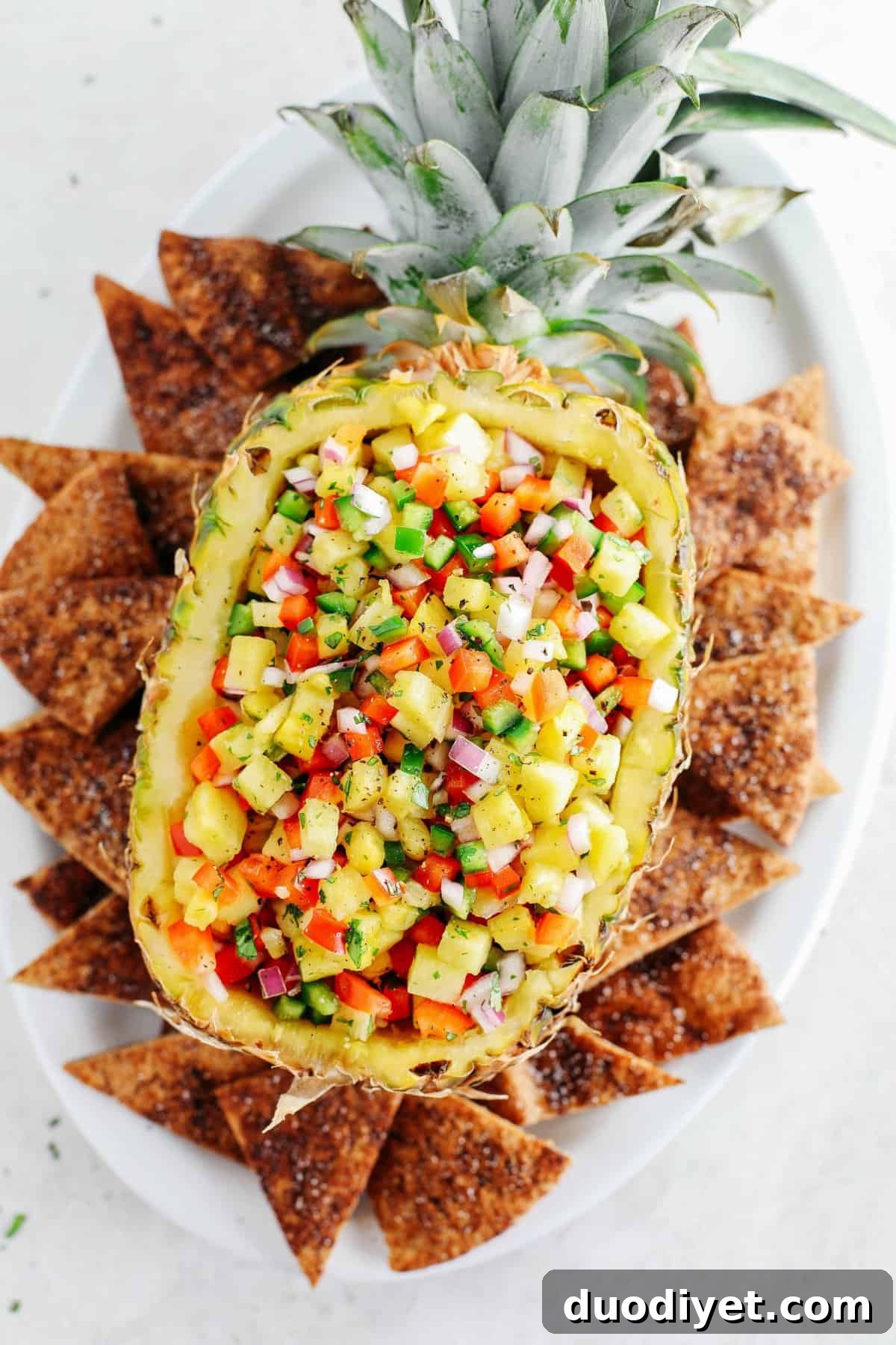 Pineapple salsa close up