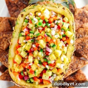 Finished dish: pineapple salsa with pita chips