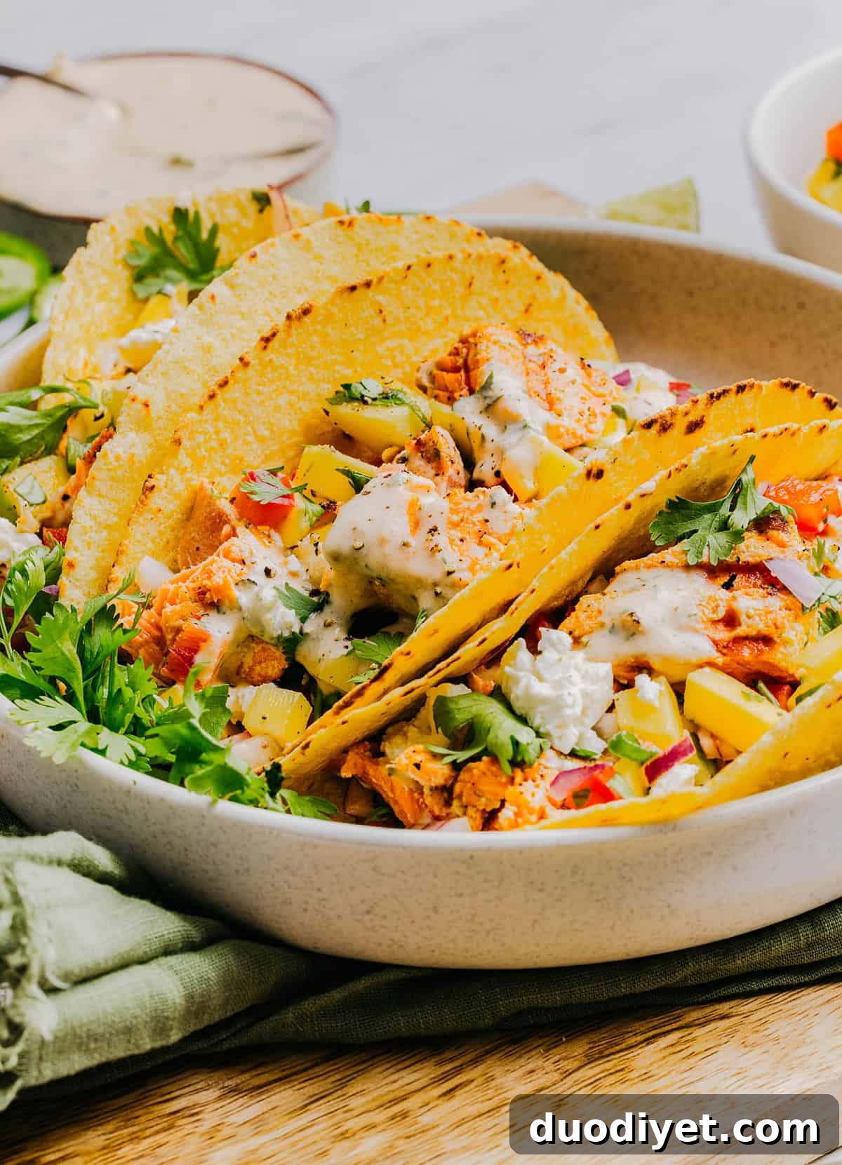 Taco served on plate