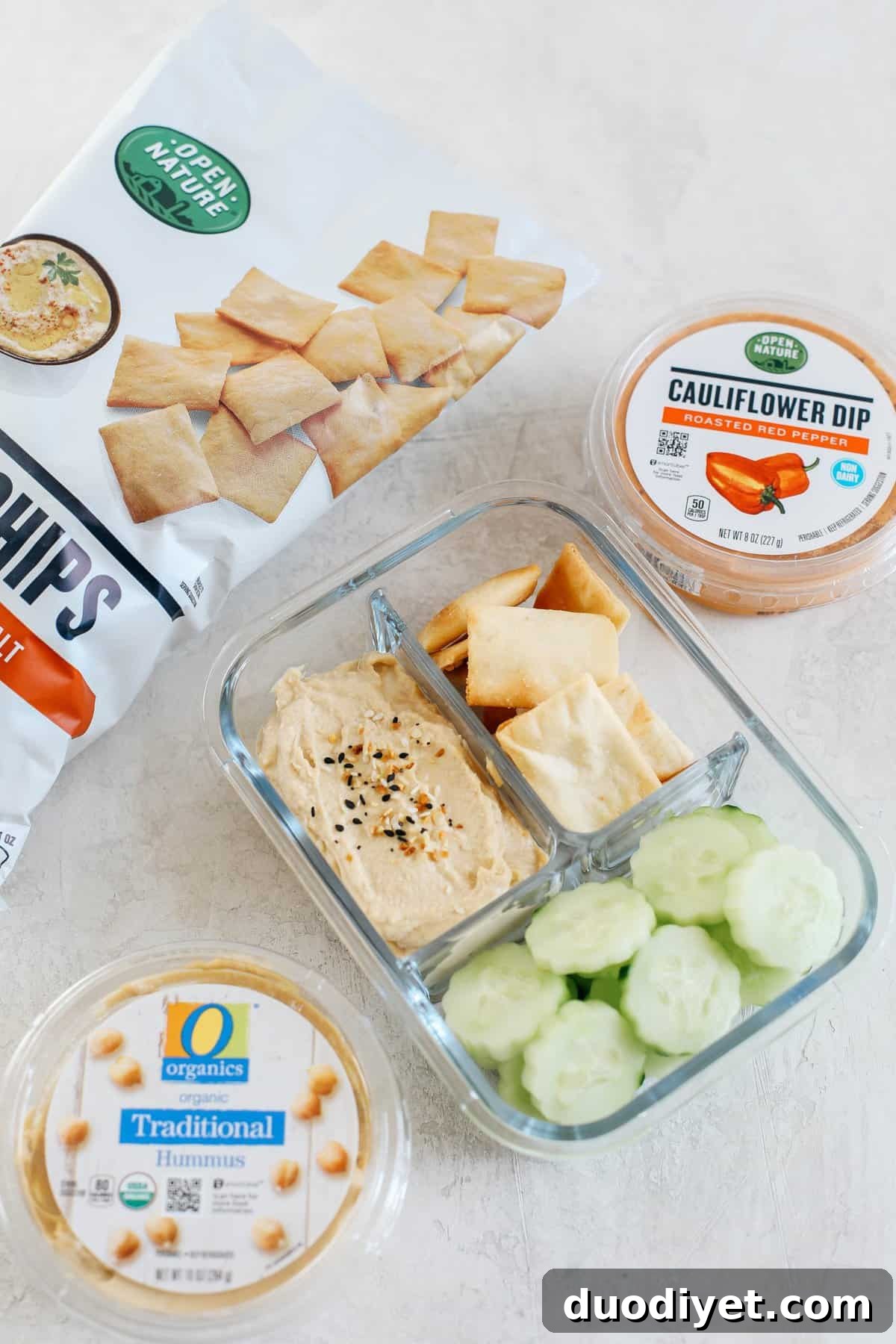 Veggies and dips for a picnic